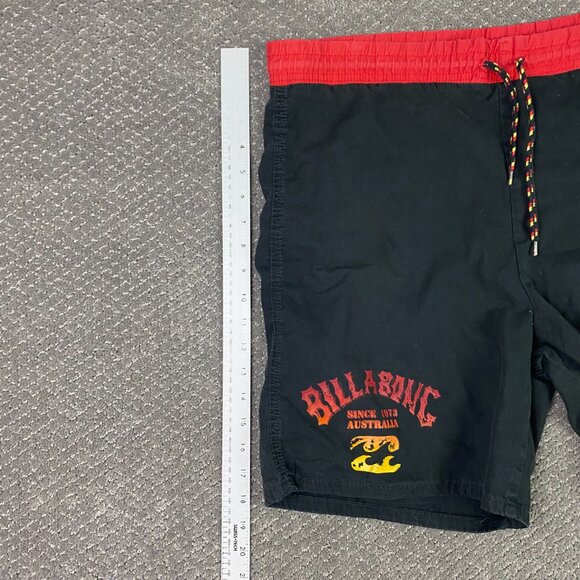Vintage Billabong Board Shorts Mens Large Coolest Black Stone Wash Cotton Surfer - Picture 10 of 13